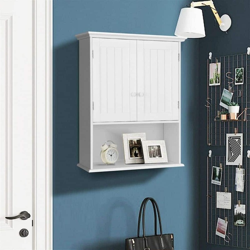 WELLFOR 23.5 in. W x 8 in. D x 28 in. H Bathroom Wall Cabinet in White - Image 6