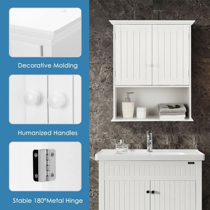 WELLFOR 23.5 in. W x 8 in. D x 28 in. H Bathroom Wall Cabinet in White - Image 8