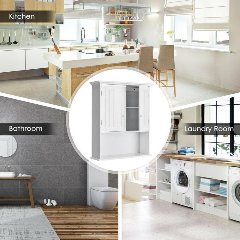 WELLFOR 23.5 in. W x 8 in. D x 28 in. H Bathroom Wall Cabinet in White - Image 9