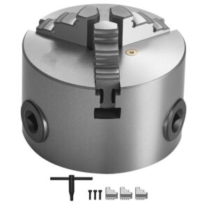 SKYSHALO 3-Jaw Lathe Chuck 3 in. Self-Centering 0.08-2.48 in Clamping Range