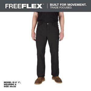Milwaukee Men's 32 in. x 32 in. Black FREEFLEX Tech Work Pants with 7 Pockets