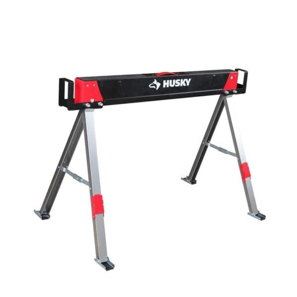 Husky 28.7"x41.1" Steel Saw Horse Jobsite Table 1100 lbs Capacity
