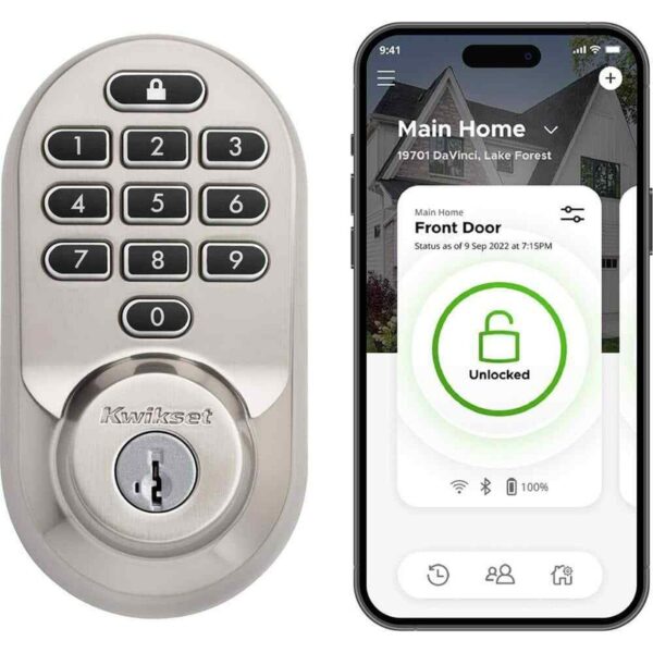 Kwikset HALO Satin Nickel Keypad WiFi Electronic Single-Cylinder Smart Lock