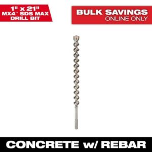 Milwaukee 1 in. x 21 in. 4-Cutter SDS-MAX Carbide Drill Bit