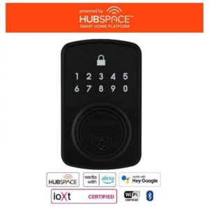 Defiant Square Compact Matte Black Electronic Single Cylinder Deadbolt Wi-Fi