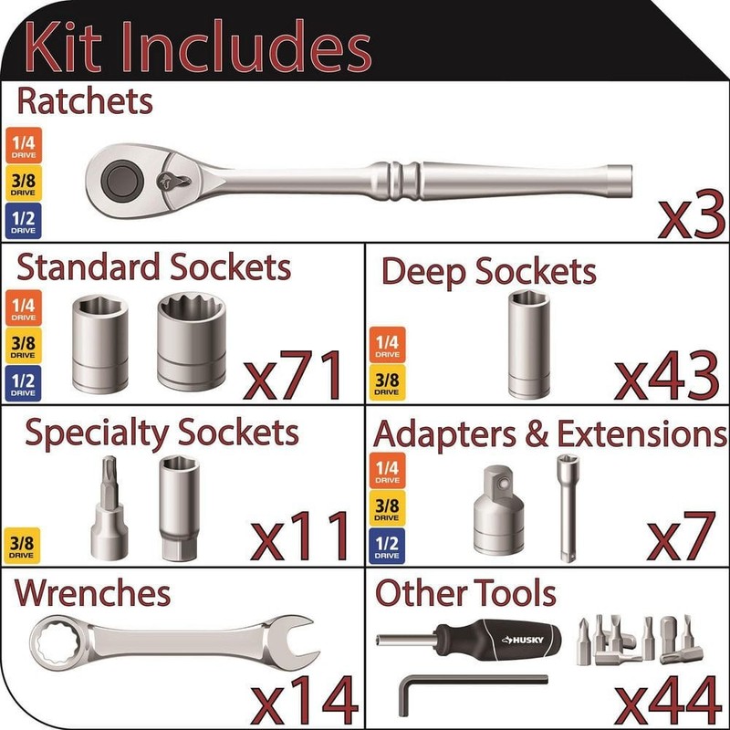 Husky Mechanics Tool Set (194-Piece) - Image 2