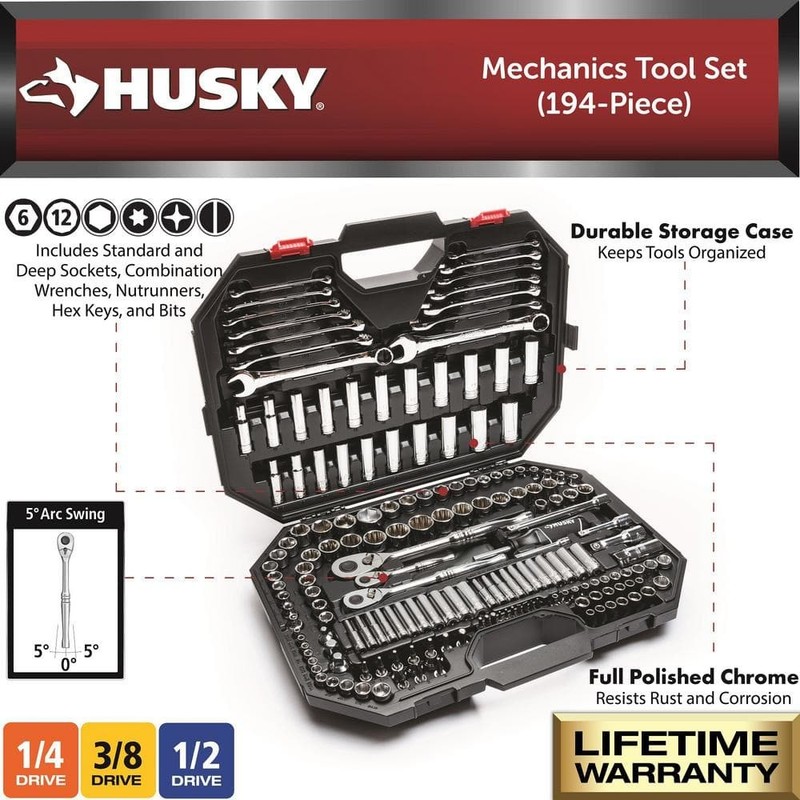 Husky Mechanics Tool Set (194-Piece) - Image 3