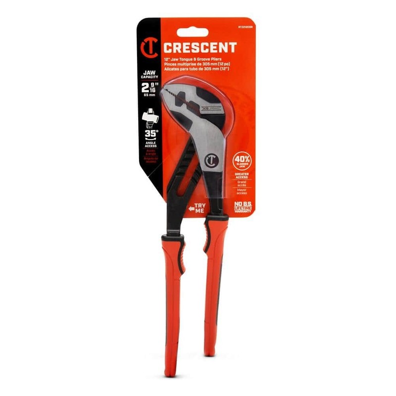 Crescent 12" Z2 K9 Straight Jaw Tongue and Groove Pliers w/Dual Material Handle - Image 7