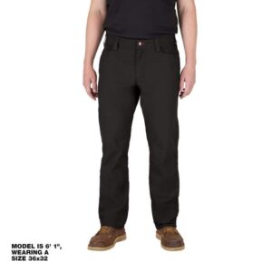 Milwaukee Men's 32 in. x 32 in. Black Cotton/Polyester Work Pants with 7 Pockets