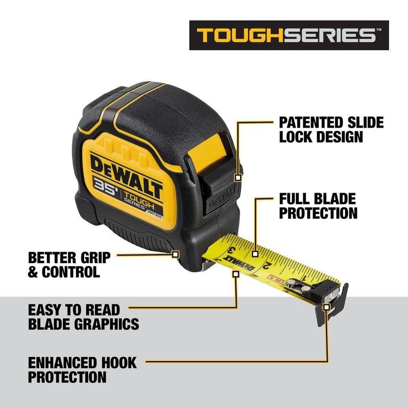 DEWALT Tough Tape 35 ft. x 1-1/4 in. Tape Measure - Image 2