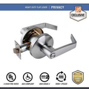 Universal Hardware Heavy Duty Privacy Lever ADA UL 3-Hour Fire Satin Chrome