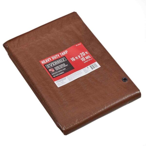 Everbilt 16 ft. x 20 ft. Brown and Silver Heavy Duty Tarp