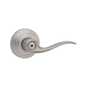 Kwikset Tustin Satin Nickel Bed/Bath Door Handle with Microban Antimicrobial