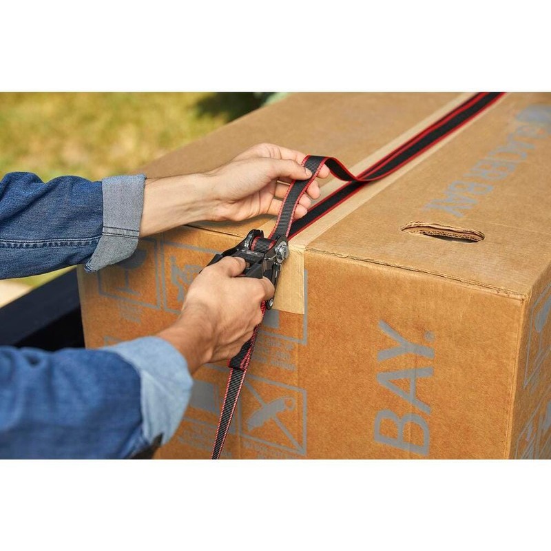 Husky 12 ft. x 1 in. Ratchet Tie-Down Straps with S-Hook (4-Pack) - Image 5