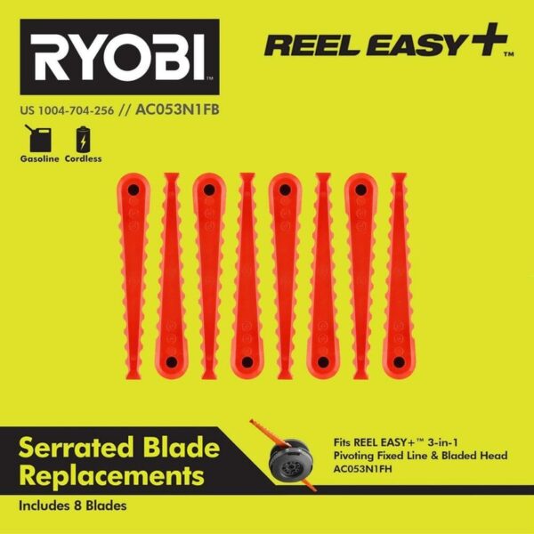 RYOBI REEL EASY + Serrated Blade Replacements (8-Pack)