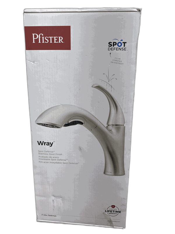 Pfister Wray Pull-Out Kitchen Faucet Spot Defense Stainless w/ Deckplate