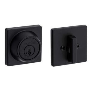 Kwikset 660 Matte Black Keyed Square Deadbolt SmartKey Security