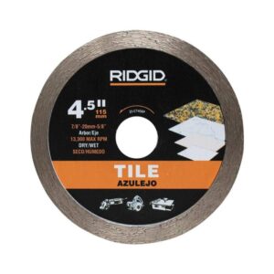RIDGID 4.5 in. Tile Continuous Rim Diamond Saw Blade