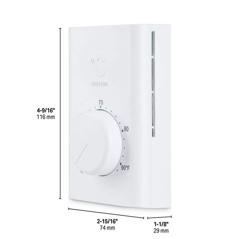 Stelpro Double-Pole 22 Amp 120/240V Mechanical Wall-Mount Thermostat White - Image 3