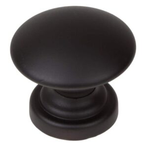 GlideRite 1 in. Dia Matte Black Round Convex Cabinet Knob (10-Pack)
