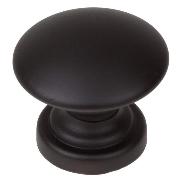 GlideRite 1 in. Dia Matte Black Round Convex Cabinet Knob (10-Pack)