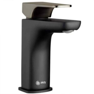 AKDY Single Hole Single-Handle Bathroom Faucet in Matte Black with Brushed