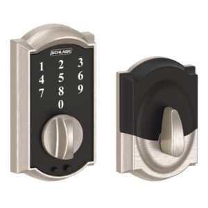 Schlage Camelot Satin Nickel Electronic Touchscreen Deadbolt with Thumbturn