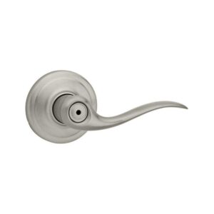 Kwikset Tustin Satin Nickel Bed/Bath Door Handle Microban Antimicrobial