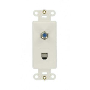 Leviton Decora 1-Gang 2-Port White QuickPort Phone/Cable Insert Kit 41658-W