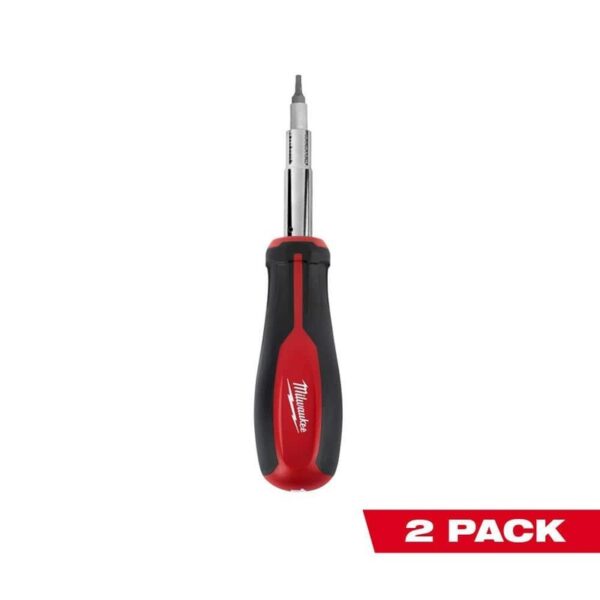 Milwaukee 11-in-1 Multi-Tip Screwdriver with Square Drive Bits (2-Pack)
