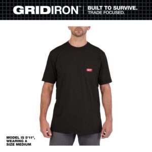 Milwaukee Men's Large Black GRIDIRON Cotton/Polyester Pocket T-Shirt