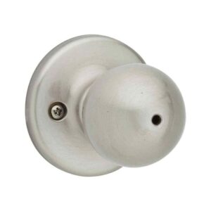 Kwikset Polo Satin Nickel Bed/Bath Door Knob Featuring Microban Antimicrobial