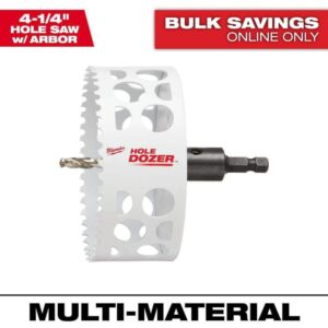 Milwaukee 4-1/4 in. HOLE DOZER Bi-Metal Hole Saw w/3/8 in. Arbor and Pilot Bit