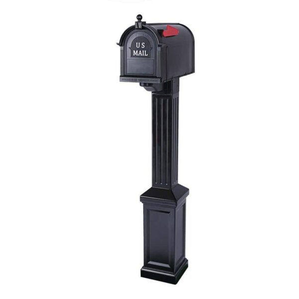 Postal PRO Craftsman Mailbox and Post Kit, Black