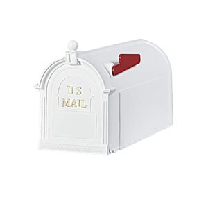 Postal PRO Ambrose White Post Mount Mailbox