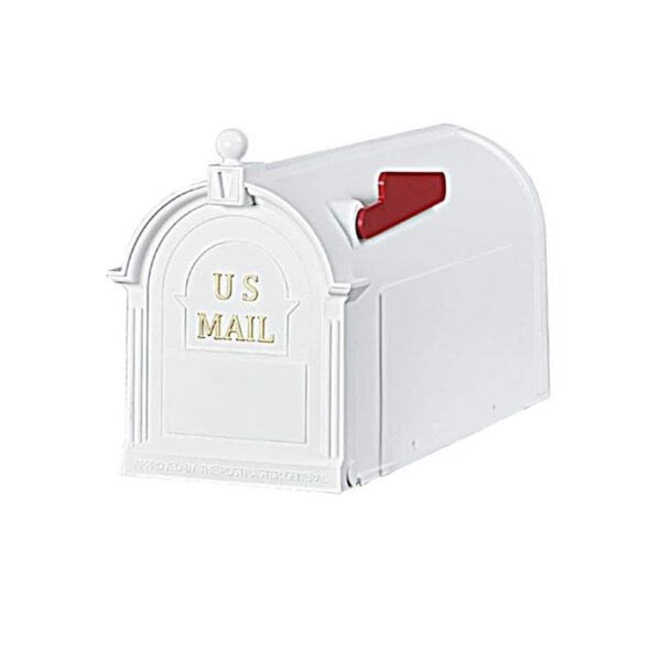 Postal PRO Ambrose White Post Mount Mailbox