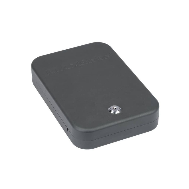 MAXSafes Extra Large 16-Gauge Steel Portable Lock Box Safe Black TSA Compliant
