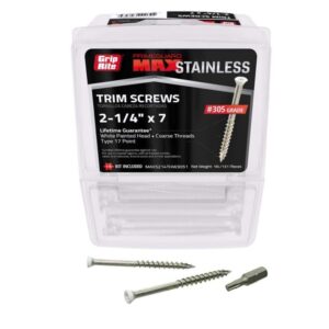 Grip-Rite #7 x 2-1/4 in. 305 Stainless Steel Star Drive Trim Head Screws 1 lb.