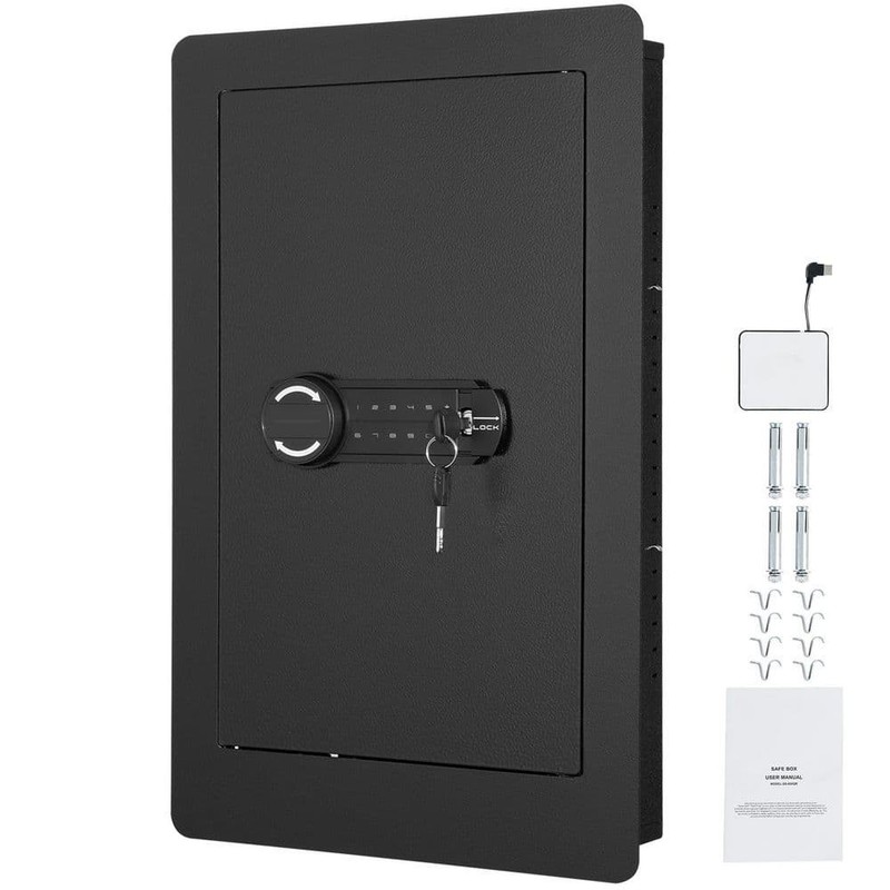 SKYSHALO Tall Wall Safe 25.59 in. Keypad Q235 Steel with LED Light