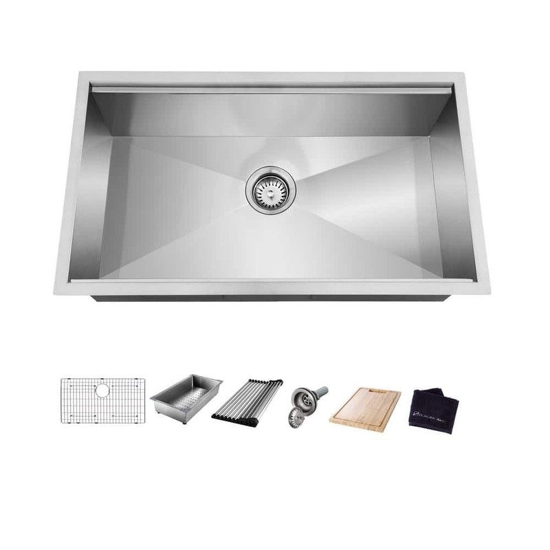 Glacier Bay 27" Undermount Single Bowl 18 Gauge Stainless Steel Kitchen Sink