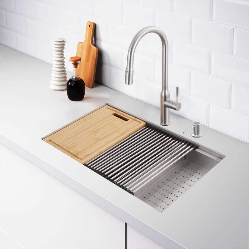 Glacier Bay 27" Undermount Single Bowl 18 Gauge Stainless Steel Kitchen Sink - Image 4