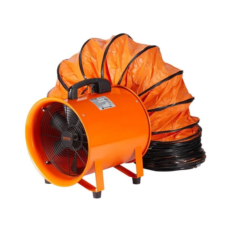 VEVOR 8 in Portable Ventilator Blower Fan 1070 CFM with 33 ft Duct Hose