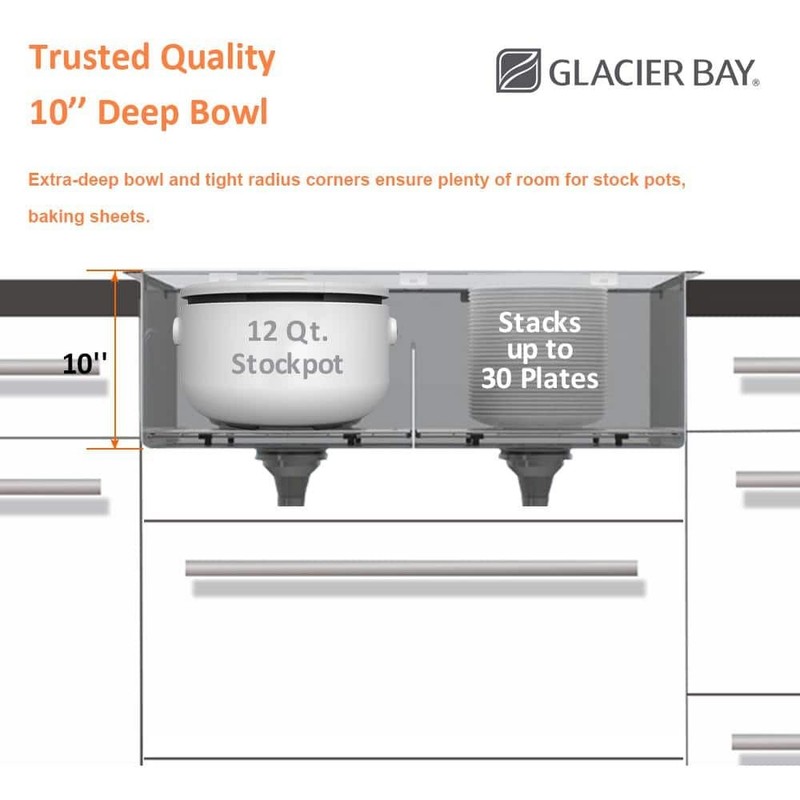 Glacier Bay 27" Undermount Single Bowl 18 Gauge Stainless Steel Kitchen Sink - Image 7