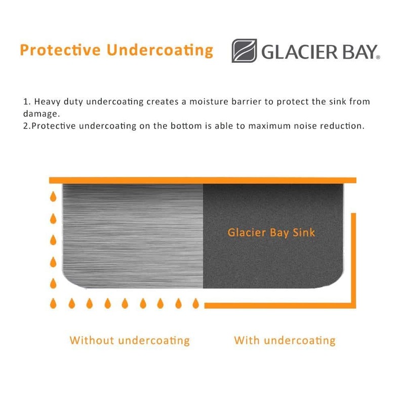 Glacier Bay 27" Undermount Single Bowl 18 Gauge Stainless Steel Kitchen Sink - Image 10