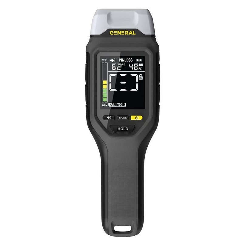General Tools 2-in-1 Moisture Meter, Backlit, Wood, Drywall, Building Materials