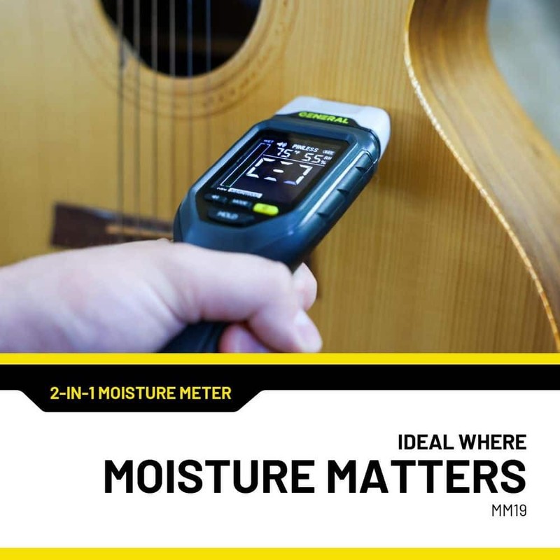General Tools 2-in-1 Moisture Meter, Backlit, Wood, Drywall, Building Materials - Image 9