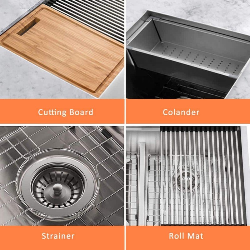 Glacier Bay 27" Undermount Single Bowl 18 Gauge Stainless Steel Kitchen Sink - Image 12