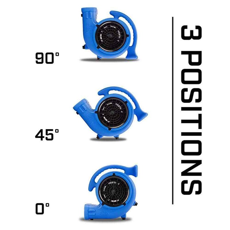 B-Air 1/4 HP Air Mover Blower Fan Blue for Carpet Dryer Floor Water Damage - Image 3