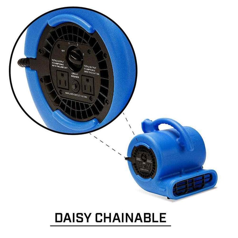 B-Air 1/4 HP Air Mover Blower Fan Blue for Carpet Dryer Floor Water Damage - Image 4