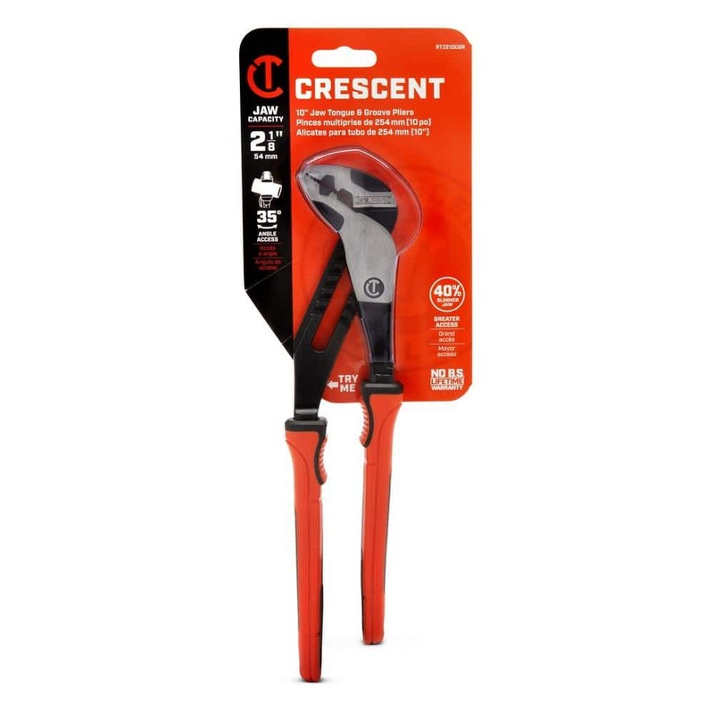 Crescent 10 in. Z2 K9 Straight Jaw Tongue Groove Pliers Dual Material Handle - Image 7